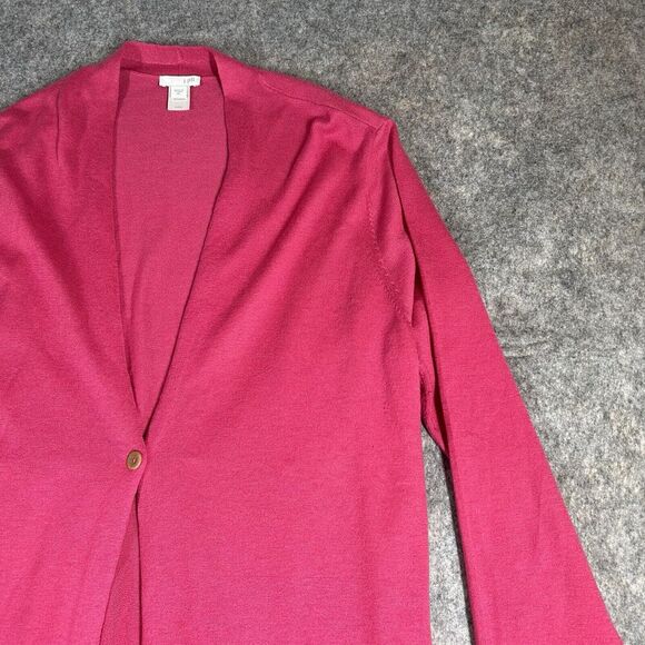 J Jill Sweater Cardigan Womens XL Long Duster Button Open Front Wool Blend Pink - Picture 2 of 9